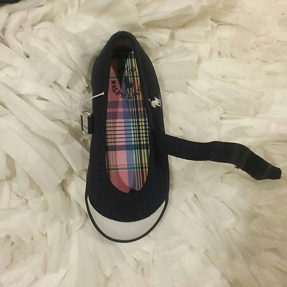 Polo Ralph Lauren Girls Blue Mary Janes Sneakers 7 - Picture 8 of 15